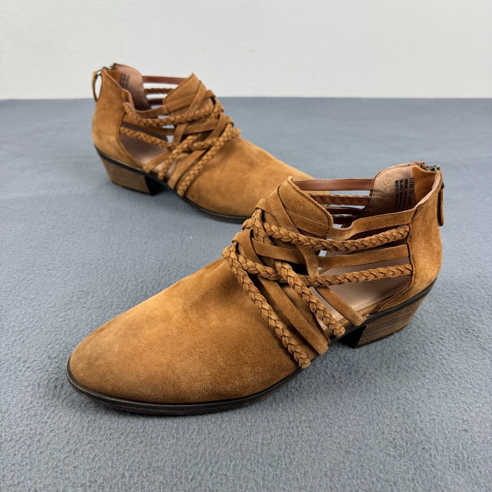 CASLON Liam Womens Suede strappy braided ankle boots - 10M‎ US